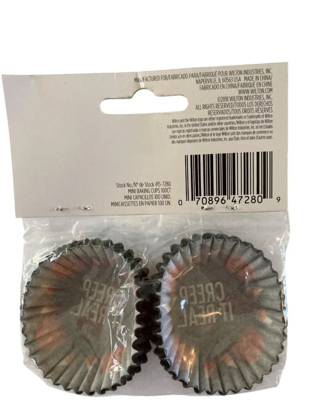 Wilton Creep It Real Halloween Mini Baking Cup Liners Muffin Cupcake 100 count